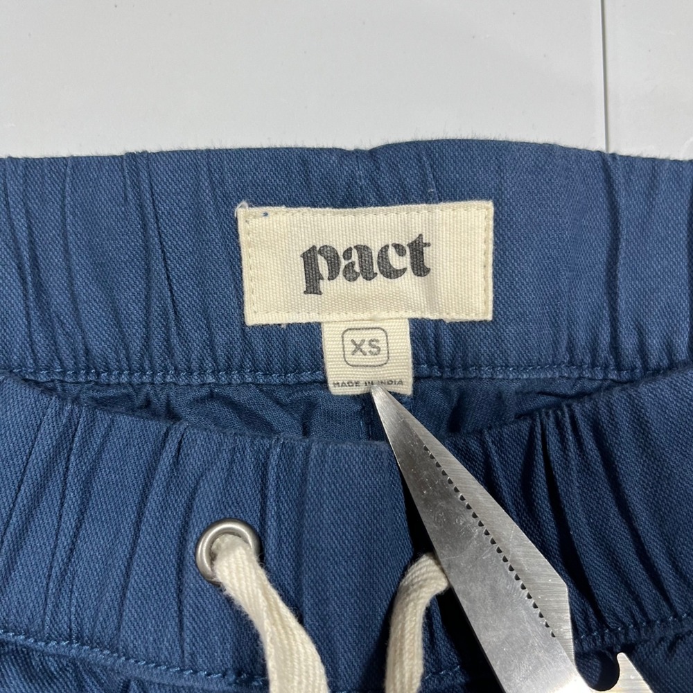 Pact Organic Cotton Blue Drawstring Tapered Pants Womens XS Sustainable Travel - Picture 5 of 12